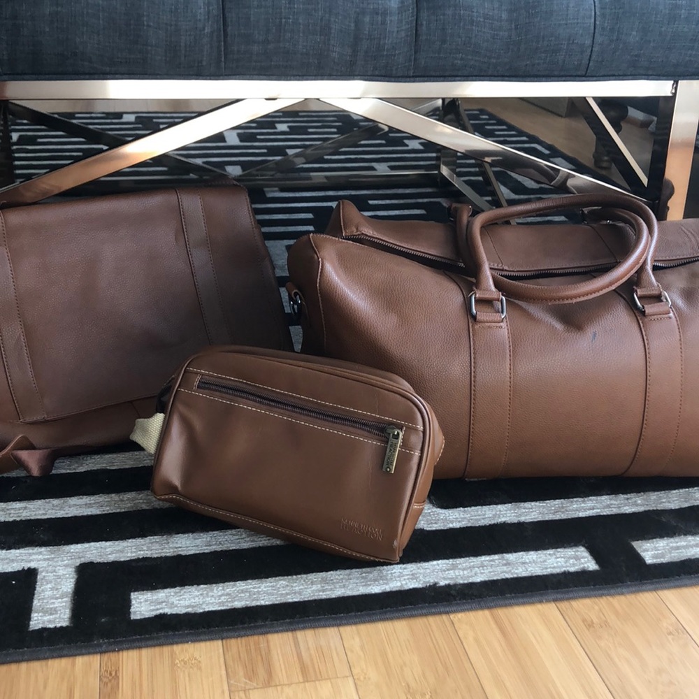 Zara Men's Whiskey Brown Leather Triple set